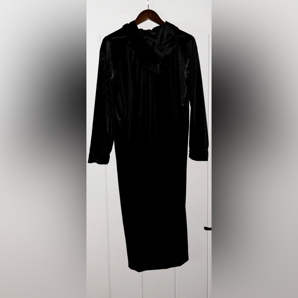Lauren Ralph Lauren Velvet Black Label Hood Midi Dress Preppy Whimsgoth S NEW - Picture 2 of 11